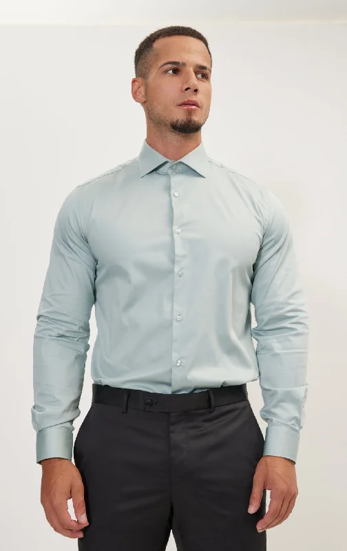 Pure Cotton Dress Shirt - Sage