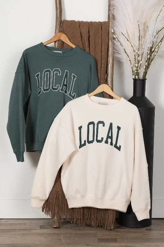 Warehouse Sale Local Printed Fleece Round Neck Sweatshirt