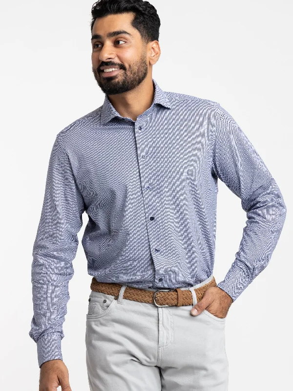 Navy/White Modern 4-Flex Dress Shirt