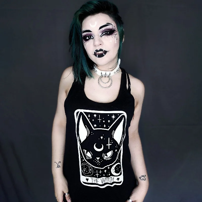 Flash Sale Witch Black Cat Tarot Racerback Tank