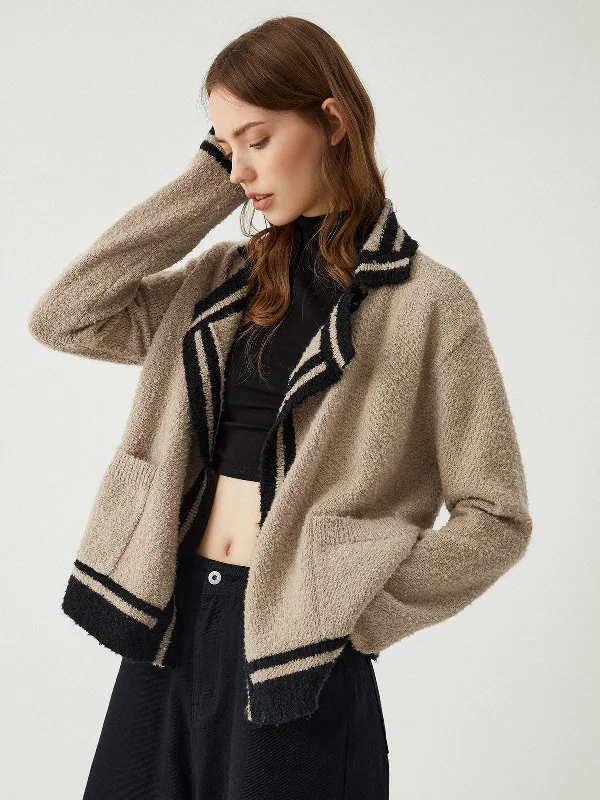 Limited Edition Contrast Trim Graceful Knit Cardigan
