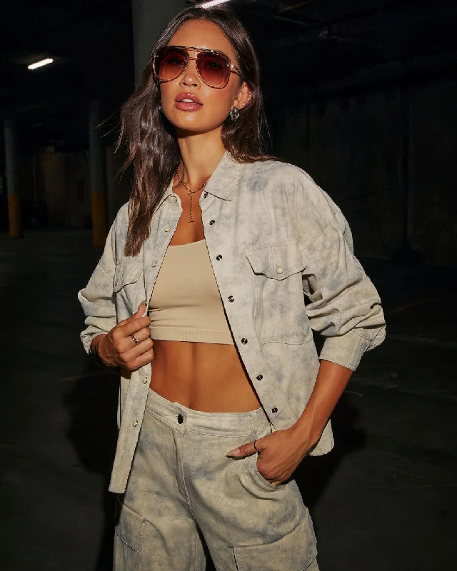 Major Deal Front Line Button Down Top