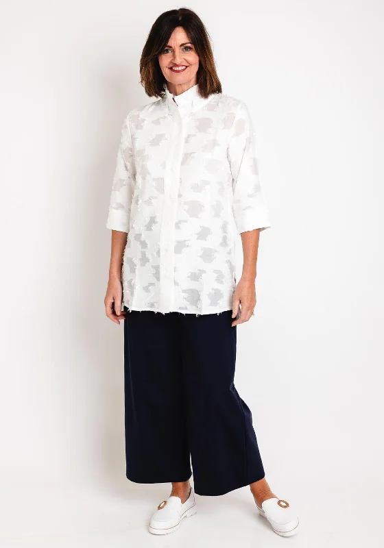 Don't Wait Ever Sassy Crepe Longline Blouse, Off-White