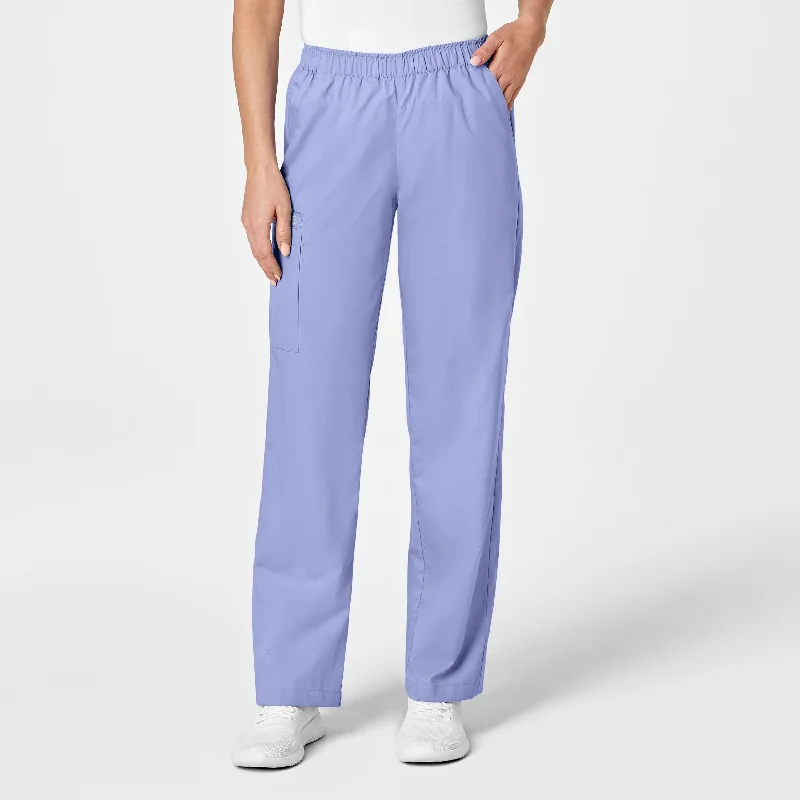 Extra Savings WonderWORK Women's Pull-On Cargo Scrub Pant - Ceil Blue