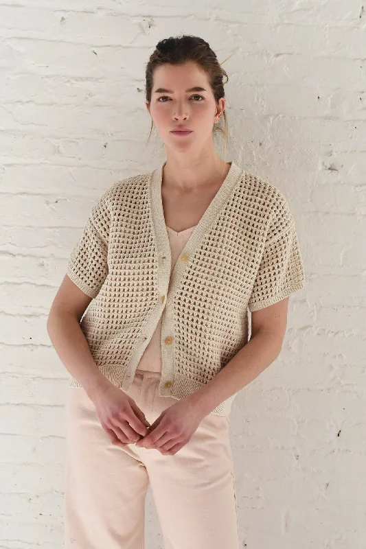Discount Extravaganza M.PATMOS Knoll Mesh V Cardigan - Ivory