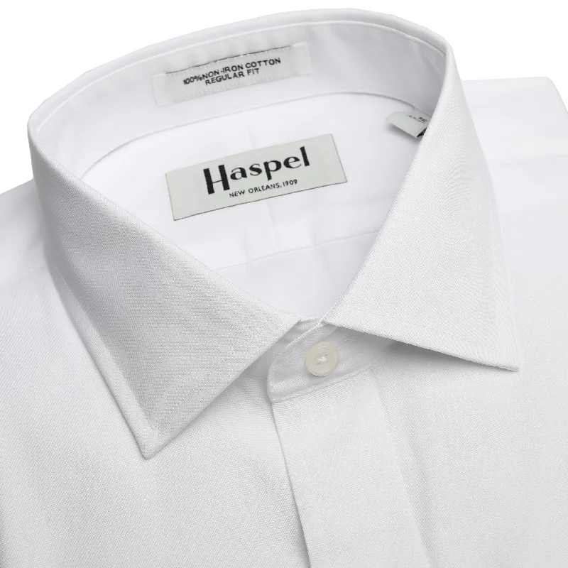 Lyle Solid White Pinpoint Oxford (Regular Fit) FC Dress Shirt - Spread Collar