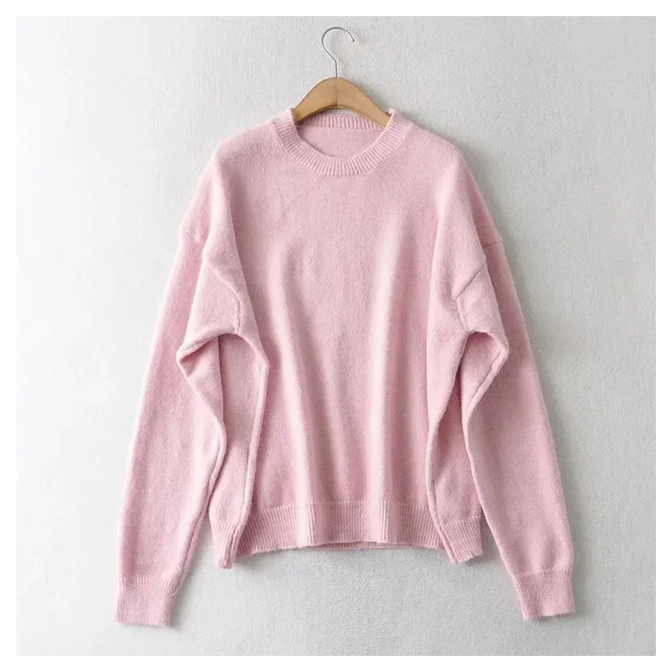 Savings Soar This Weekend Lazy style sweater loose round neck simple long sleeve sweater 7439 Savings Soar This Weekend Lazy style sweater loose round neck simple long sleeve sweater 7439
