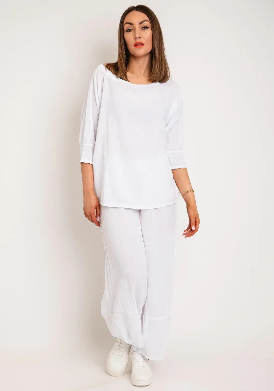 Closeout One Life Marina Batwing Sleeve Top, Snow White