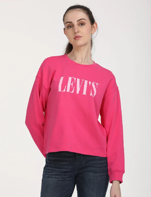 The Best Prices Women's Solid Purple Crew Neck Sweatshirt