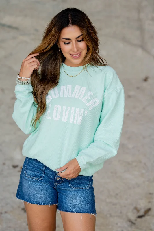Closeout Summer Lovin' Ribbed Graphic Crewneck
