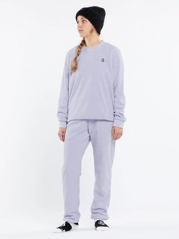 Markdowns Womens Polar Fleece Crew Pullover - Lilac Ash