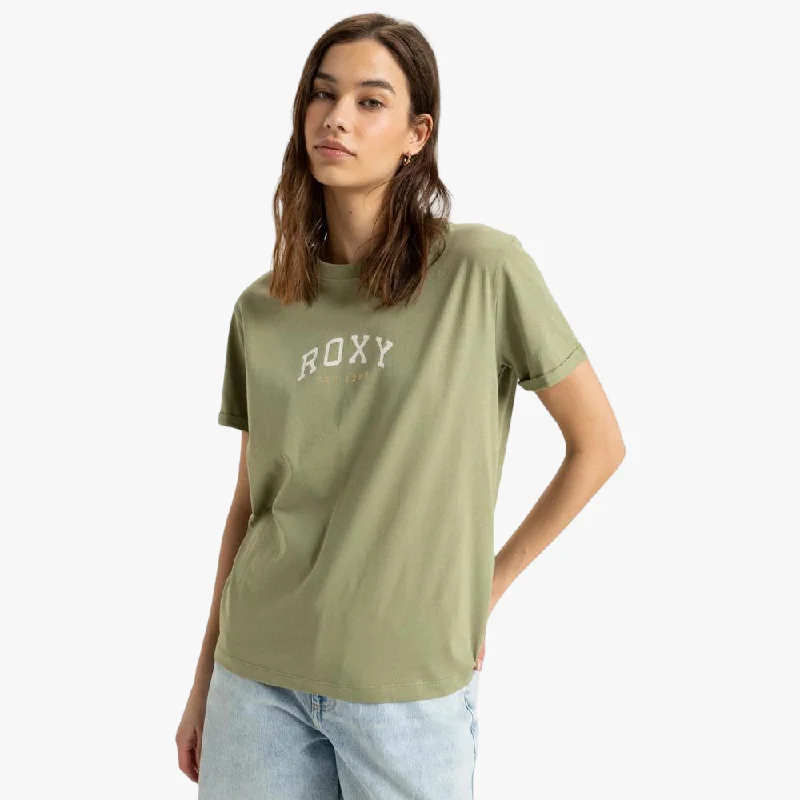 Hot Deal Roxy Womens Noon Ocean B Short Sleev Tee Oil Green