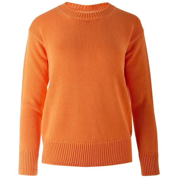 Take Action Oversized Round Neck Pullover in Arancia