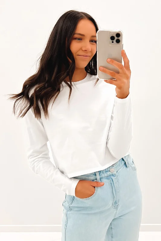 Reduced Prices Blanks Long Sleeve Baby Tee White