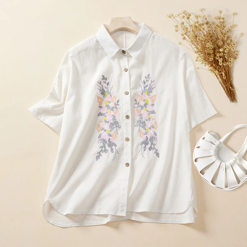 Weekend Savings Galore Your Go-To White Embroidered Tunic for Effortless Style