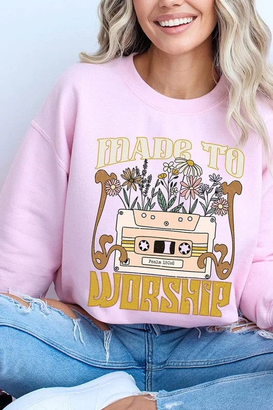Stock Up Worship Psalm Cassette Graphic Fleece Sweatshirts