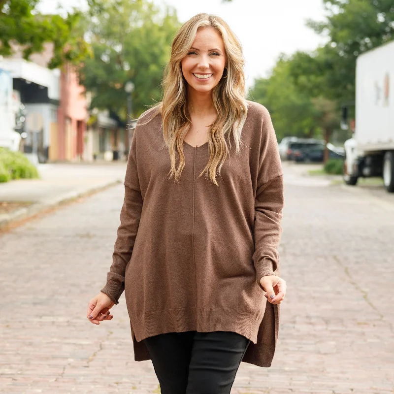 Clearance Event Miss Who I Was Sweater, Mocha