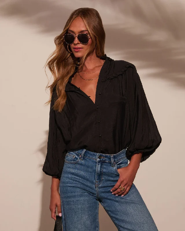 Weekend Discounts to Love Alyona Ruffle Mock Neck Top