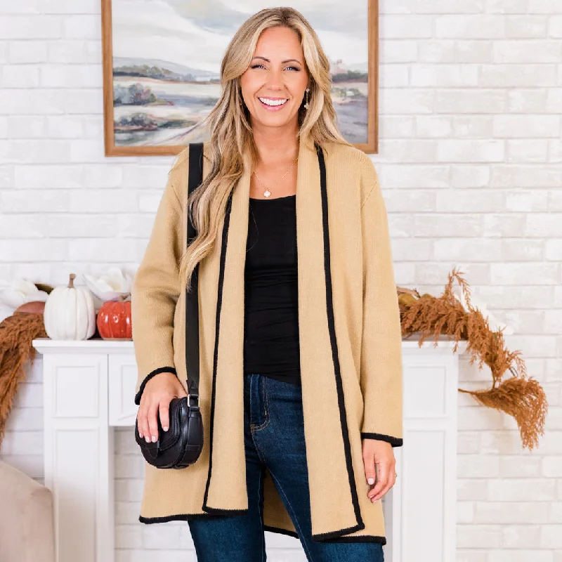 Value Deals Same Old Me Cardigan, Taupe