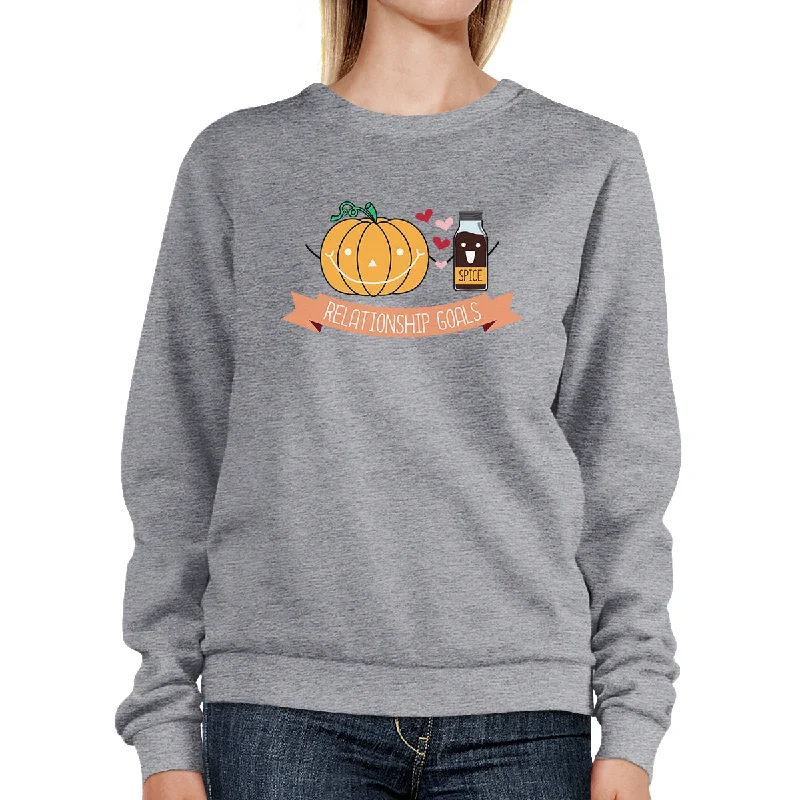 Pumpkin Spice Relationship Goals Grey SweatShirt