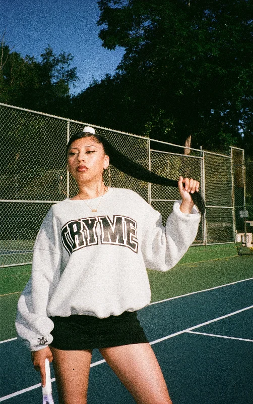 Half Price Try Me Varsity Sweater - Grey/Black