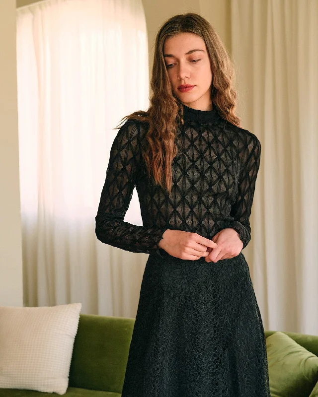 Shop Now The Solid Sheer Mesh Long Sleeve Tee