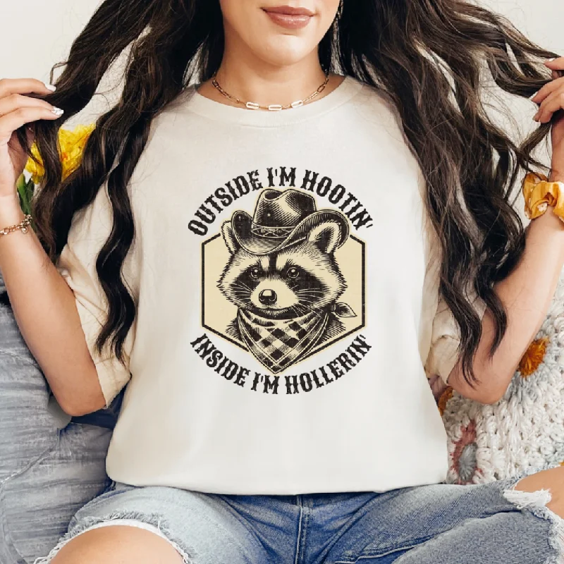 Today Only Outside I'm Hootin' Inside I'm Hollerin' Graphic Tee