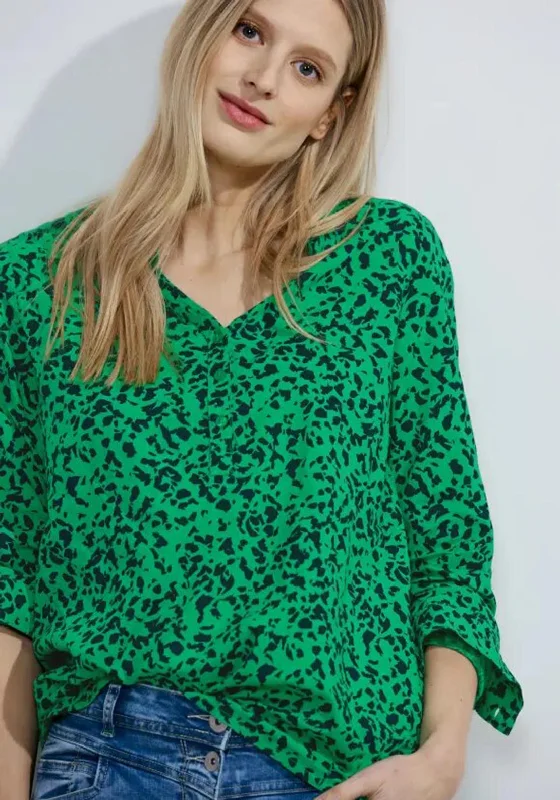 Weekend Bargains Await You Cecil Minimal Print Blouse, Celery Green