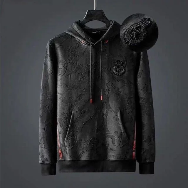 Unbeatable Prices Black Men Hoodie - Embroidered