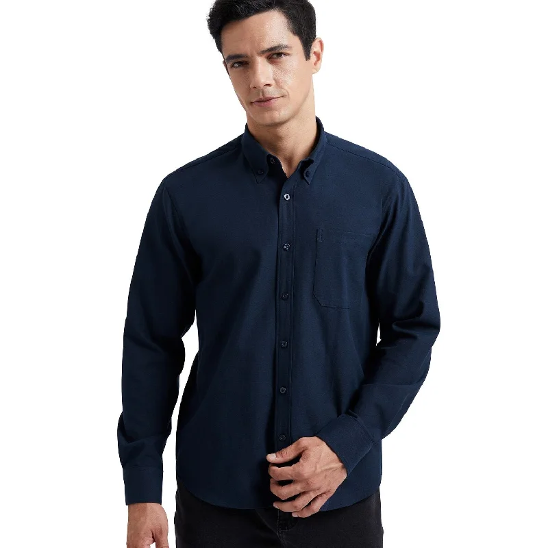 Men's Dress Shirt with Pocket - NAVY BLUE