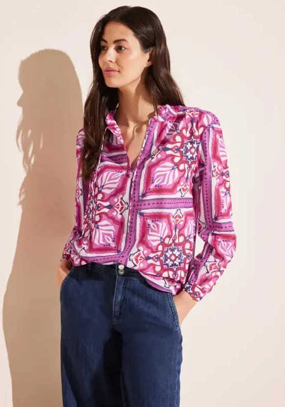 Limited Time Offer Street One Printed Tunic Blouse, Magnolia Pink