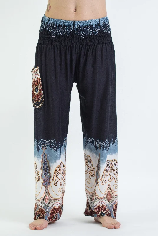 Mega Sale Unisex Solid Top Elephant Harem Pants in Black