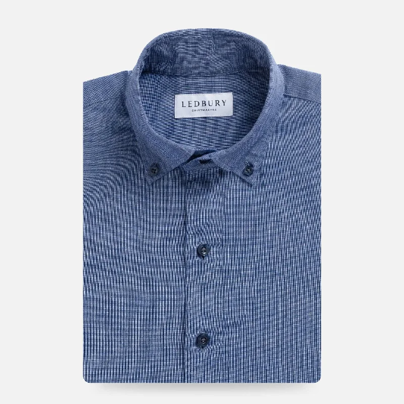 The Navy Barretto Cotton Linen Custom Shirt