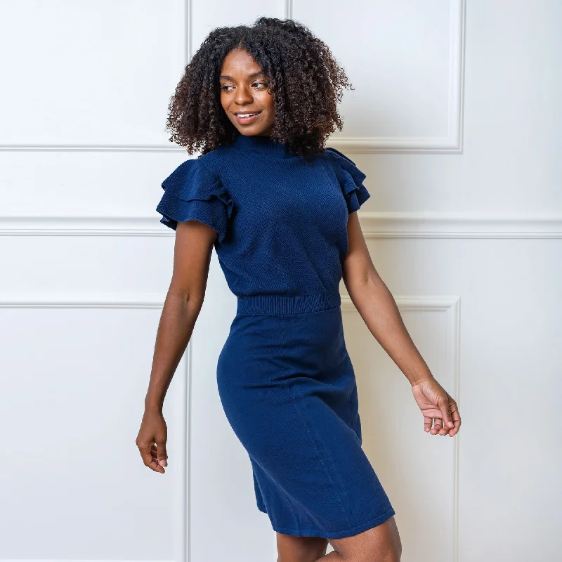 Weekend Specials to Enjoy Flutter Sleeve Sweater Dress
