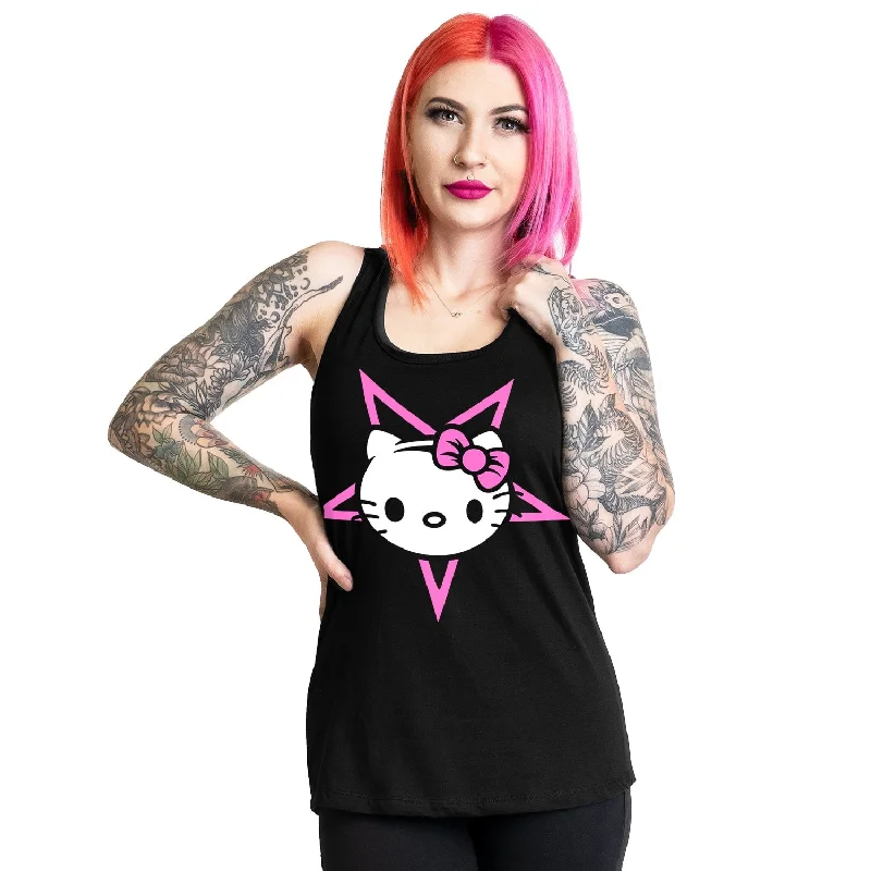 Exclusive Offer Hello Satan Kitty Racerback Tank Top