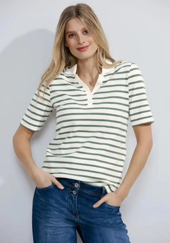 Massive Deal Cecil Stripe Pique Polo Shirt, Raw Green