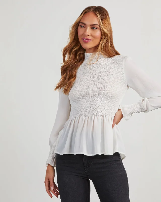 Steals and Deals Down To Business Smocked Blouse