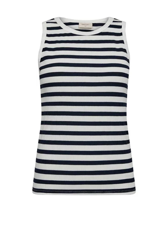 Weekend Deals That Please Freequent Effy Rib Knit Tank Top, Off White & Navy Blazer