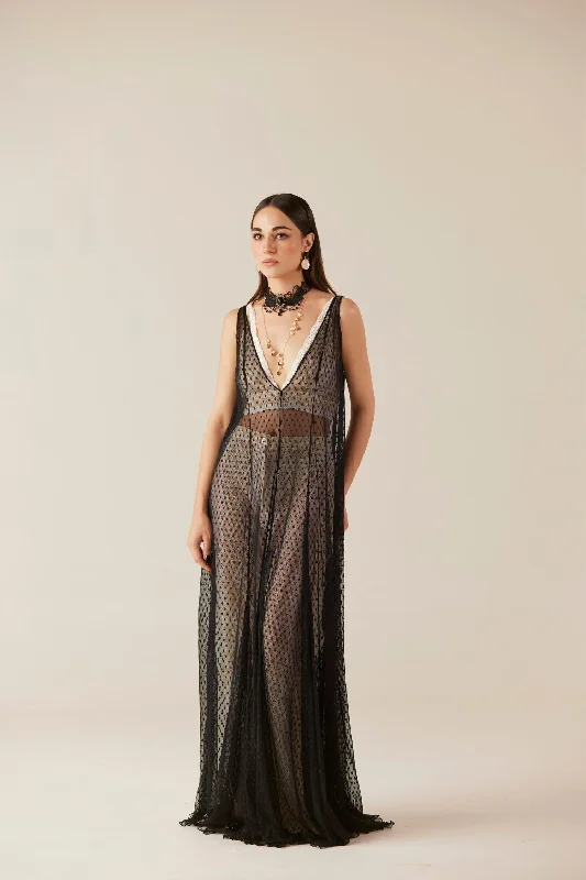 Midnight Sale Enigma Black Lace Long Tunic