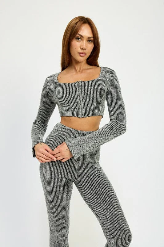 Weekend Savings Fiesta SQUARE NECK CROPPED TOP WITH ZIPPER