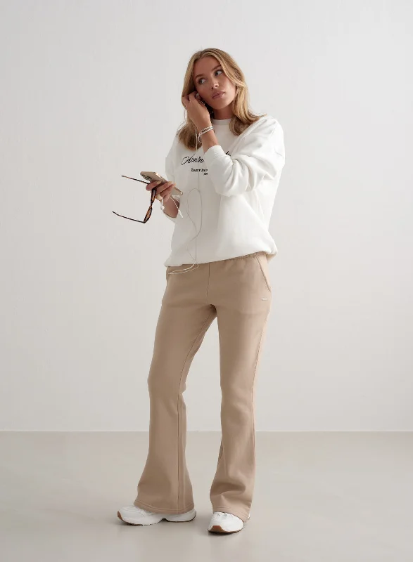 Weekend Bargains to Grab Beige Flare Sweatpants