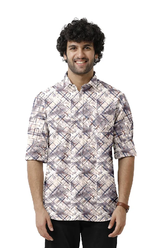 Miami - Purple Printed Casual Shirts for Men | Ariser