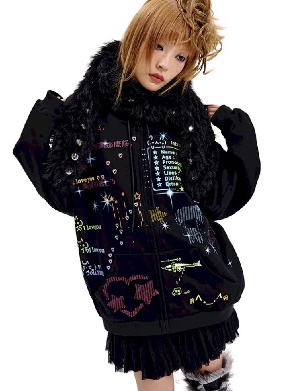 Daily Deals Sweatshirt with Martian Rhinestones [S0000010502]