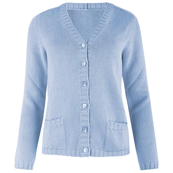 Crazy Deals Varsity Cardigan in Light Blue