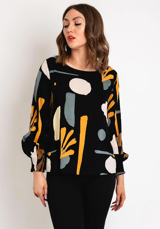 Weekend Savings Spree Masai Delarano Round Neck Print Blouse, Butterscotch