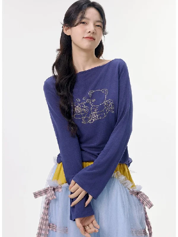 Limited Supply Rhinestone Long Sleeve Bottom [S0000010526]