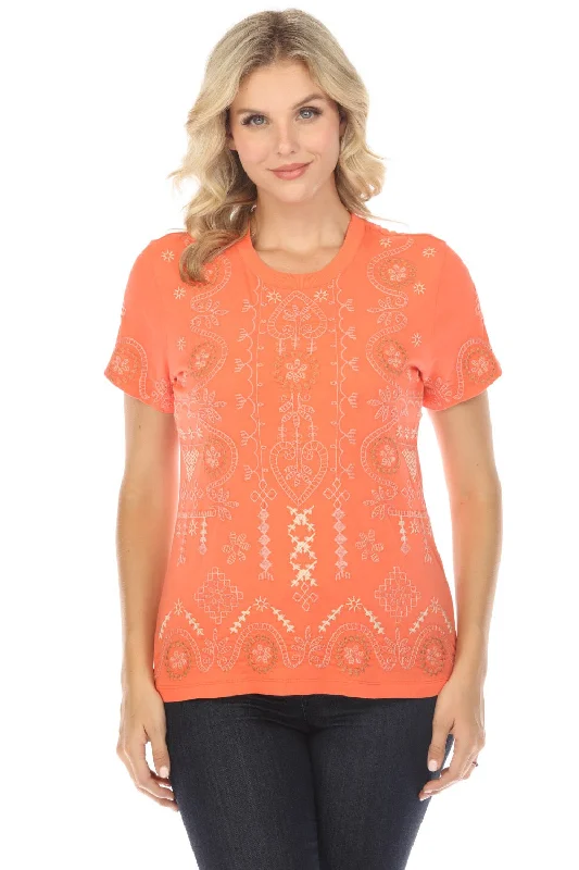 Blowout Sale Johnny Was JWLA Faye Crew Neck Tee Boho Chic J12924 *