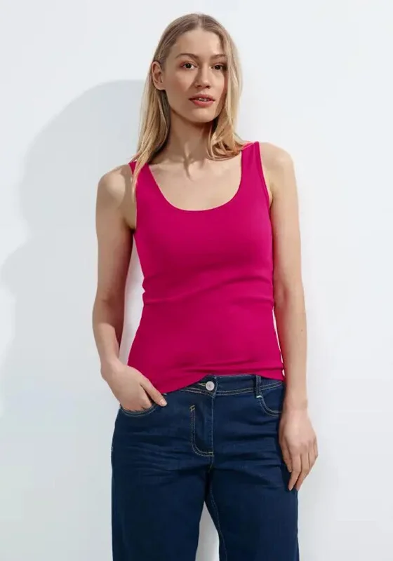 Crazy Deals Cecil Round Neck Basic Vest Top, Pink Sorbet