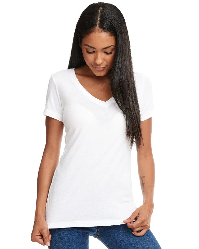 Next Level Ladies Ideal V-Neck Tee | White