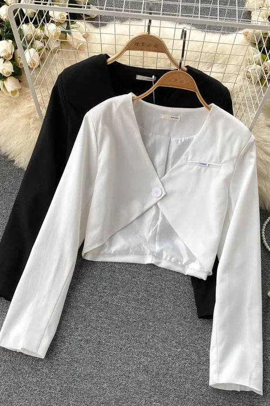 Now or Never Hong Kong style suit coat women's one button small suit  1542